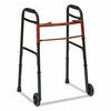 Dmi Two-Button Release Folding Walker w/ Wheels, Adjusts 32 in. to 38 in., 250 lb Capacity, Black/Copper 802-1045-0200